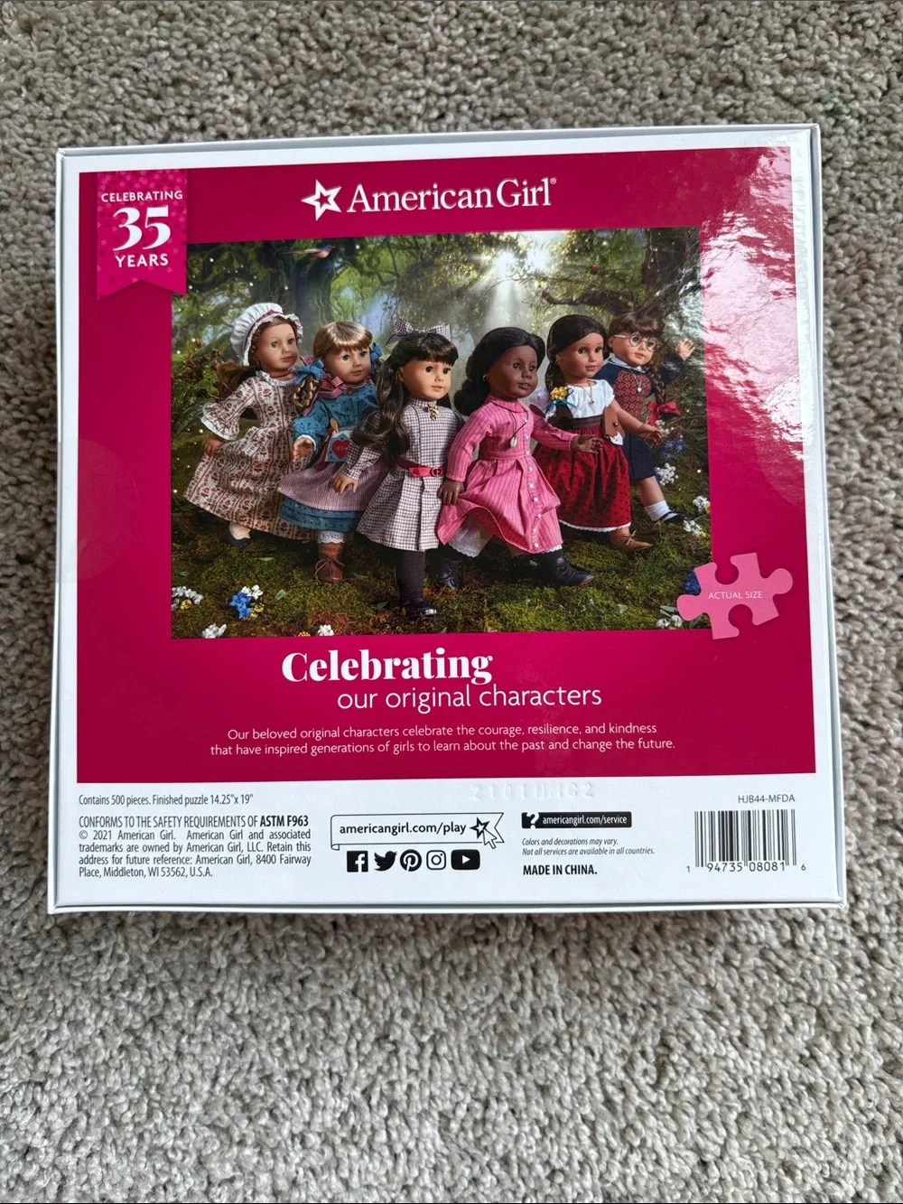 American Girl Puzzle with Pink & Red Box Art